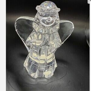 Baccarat France Crystal Angel With Wings Out Nativity Figurine 4" MINT!